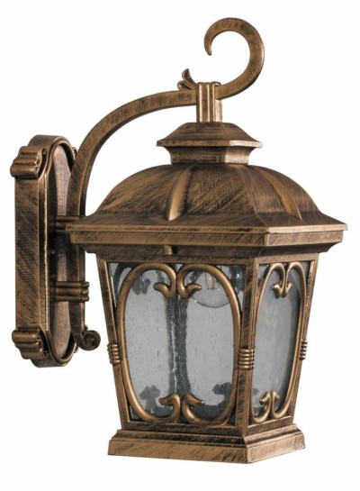 Светильник садово-парковый Feron PL139 четырехгранный на стену вниз 100Вт 230В E27 черное золото