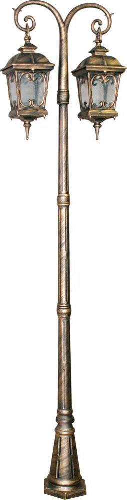 Светильник садово-парковый Feron PL140 столб четырехгранный 2×100Вт 230В E27 черное золото