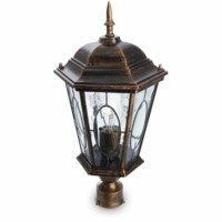 Светильник садово-парковый Feron PL152 шестигранный на столб 60Вт E27 230В черное золото