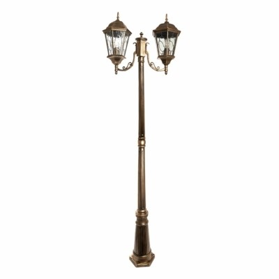 Светильник садово-парковый Feron PL157 шестигранный столб 2×60Вт E27 230В черное золото