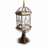 Светильник садово-парковый Feron PL171 шестигранный на постамент 60Вт E27 230В черное золото