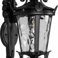 Светильник садово-парковый Feron PL4002 круглый на стену вниз 60Вт 230В E27 черный