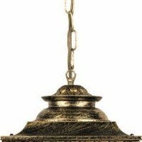 Светильник садово-парковый Feron PL4024 четырехгранный на цепочке 60Вт E27 230В черное золото