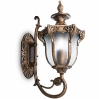 Светильник садово-парковый Feron PL4041 шестигранный на стену вверх 60Вт 230В E27 черное золото