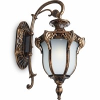 Светильник садово-парковый Feron PL4042 шестигранный на стену вниз 60Вт 230В E27 черное золото