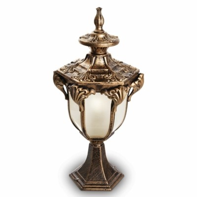 Светильник садово-парковый Feron PL4043 шестигранный на постамент 60Вт 230В E27 черное золото