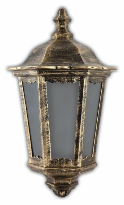 Светильник садово-парковый Feron 6206 шестигранный на стену накладной 60Вт E27 230В черное золото