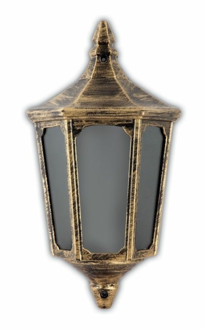 Светильник садово-парковый Feron 4206 четырехгранный на стену вверх 60Вт E27 230В черное золото