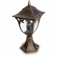 Светильник садово-парковый Feron PL4074 четырехгранный на постамент 60Вт E27 230В черное золото