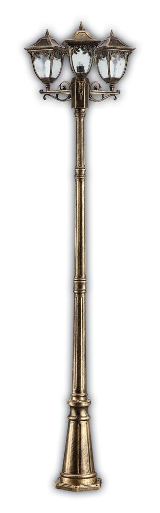 Светильник садово-парковый Feron PL4079 столб четырехгранный 3×60Вт E27 230В черное золото