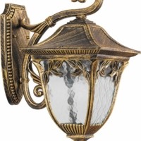 Светильник садово-парковый Feron PL4082 четырехгранный на стену вниз 100Вт E27 230В черное золото