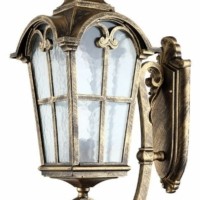 Светильник садово-парковый Feron PL5102 четырехгранный на стену вверх 100Вт 230В E27. черное золото