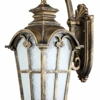 Светильник садово-парковый Feron PL5103 четырехгранный на стену вниз 100Вт 230В E27 черное золото