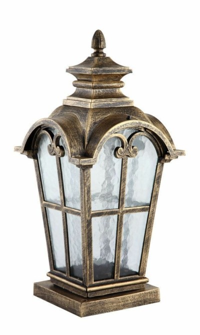 Светильник садово-парковый Feron PL5105 четырехгранный на постамент 100Вт 230В E27 черное золото