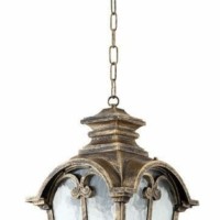 Светильник садово-парковый Feron PL5106 четырехгранный на цепочке 100Вт 230В E27 черное золото