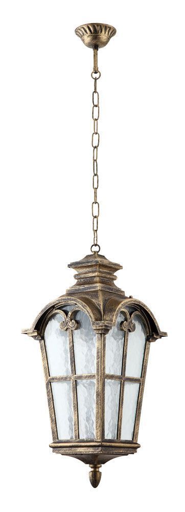 Светильник садово-парковый Feron PL5106 четырехгранный на цепочке 100Вт 230В E27 черное золото