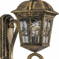 Светильник садово-парковый Feron PL4091 четырехгранный на стену вверх 60Вт E27 230В черное золото