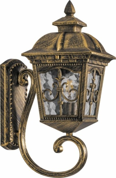 Светильник садово-парковый Feron PL4091 четырехгранный на стену вверх 60Вт E27 230В черное золото