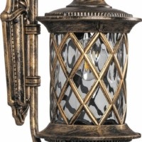 Светильник садово-парковый Feron PL5021 круглый на стену вверх 60Вт 230В E27 черное золото