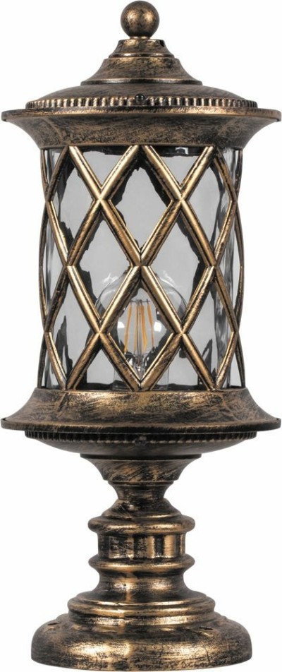 Светильник садово-парковый Feron PL5024 круглый на постамент 60Вт 230В E27 черное золото