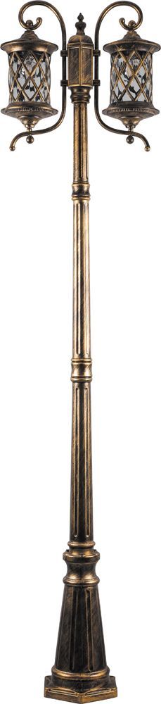 Светильник садово-парковый Feron PL5028 столб круглый 2×60Вт 230В E27 черное золото