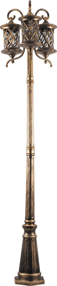Светильник садово-парковый Feron PL5029 столб круглый 3×60Вт 230В E27 черное золото
