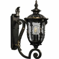 Светильник садово-парковый Feron PL5001 круглый на стену вверх 60Вт 230В E27 темно-коричневое золото