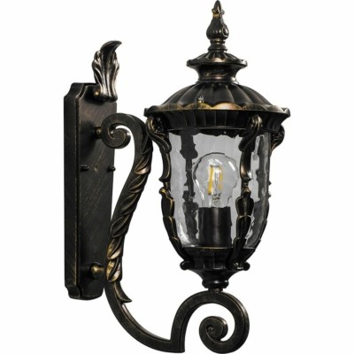 Светильник садово-парковый Feron PL5001 круглый на стену вверх 60Вт 230В E27 темно-коричневое золото