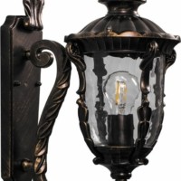 Светильник садово-парковый Feron PL5011 круглый на стену вверх 100Вт 230В E27 темно-коричневое золото