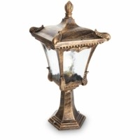 Светильник садово-парковый Feron 2003M четырехгранный на постамент 100Вт E27 230В черное золото