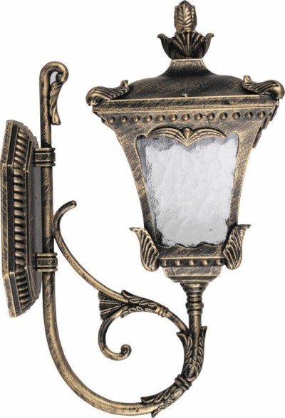 Светильник садово-парковый Feron 6003QM четырехгранный на стену вверх 100Вт E27 230В черное золото