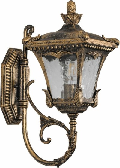 Светильник садово-парковый Feron 6003QS четырехгранный на стену вверх 100Вт E27 230В черное золото