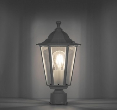 Светильник садово-парковый Feron 6103/PL6103 шестигранный на столб 60Вт E27 230В белый — изображение 2