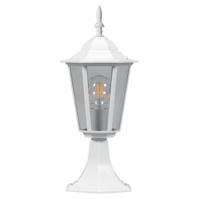 Светильник садово-парковый Feron 6104/PL6104 шестигранный на постамент 60Вт E27 230В белый