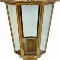 Светильник садово-парковый Feron 6104/PL6104 шестигранный на постамент 60Вт E27 230В черное золото