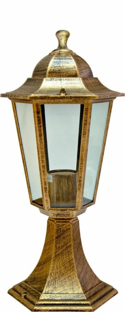 Светильник садово-парковый Feron 6104/PL6104 шестигранный на постамент 60Вт E27 230В черное золото