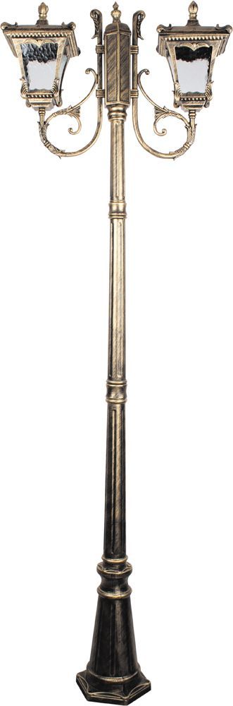 Светильник садово-парковый Feron 70032M столб четырехгранный 2×100Вт E27 230В черное золото