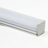 Профиль алюминиевый накладной с заглушками c квадратной крышкой серебро CAB275