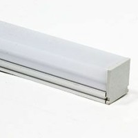 Профиль алюминиевый накладной с заглушками c квадратной крышкой серебро CAB275