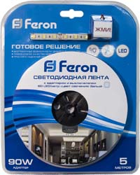 Лента светодиодная 30SMD(5050)/m 7.2W/m 12V 3m белый на белом c драйвером LS606