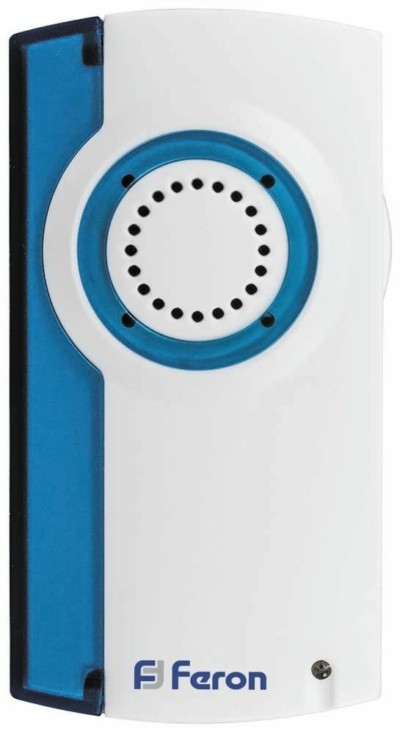 Звонок дверной беспроводной Feron E-370 Электрический 32 мелодии белый синий с питанием от батареек