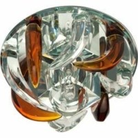 Светильник потолочный JC G4 с коричневым и прозрачным стеклом зеркальный с лампой CD2531