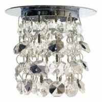 Светильник потолочный JC G4 с прозрачным-серебрянным стеклом хром с лампой A244