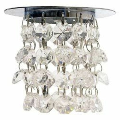 Светильник потолочный JC G4 с прозрачным стеклом хром с лампой A244