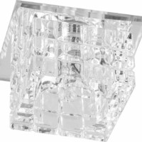 Светильник встраиваемый с разноцветной LED подсветкой Feron JD106 JCD9 прозрачный