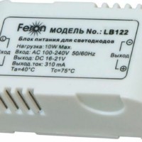Драйвер для прожектора 10w AC110-240 50/60Hz IP65 Feron LB122