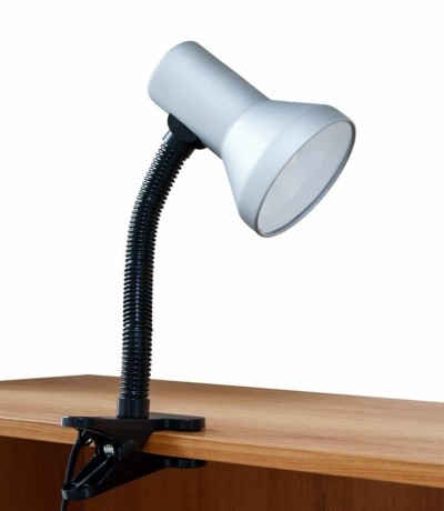 Светильник настольный ESB 9W 230V Е27 серебро c лампой DE1622