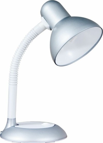 Светильник настольный ESB 9W 230V Е27 серебро c лампой DE1420