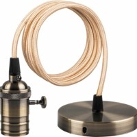 Патрон Feron LH129 со шнуром 1м 230V E27 чёрныйое золото