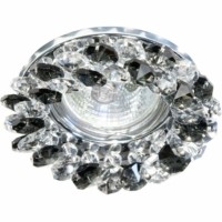 Светильник потолочный JCDR G5.3 с серым стеклом хром с лампой CD4141